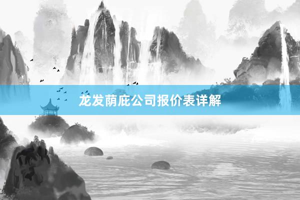 龙发荫庇公司报价表详解